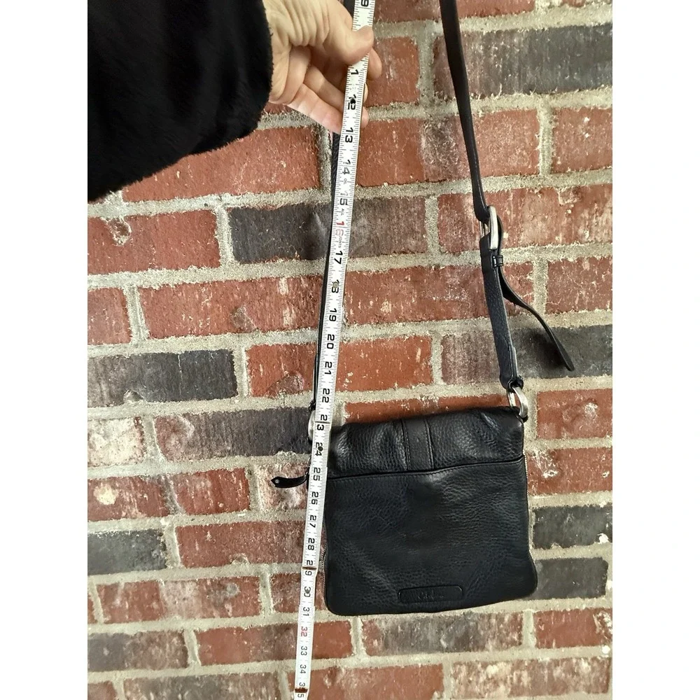 Black Leather Cole Haan Crossbody‎ w/Adj. Strap,